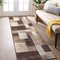 World Rug Gallery Contemporary Distressed Boxes Soft Runner Rug 2' x 7' Brown 3005BROWN2X7 - alternate 1